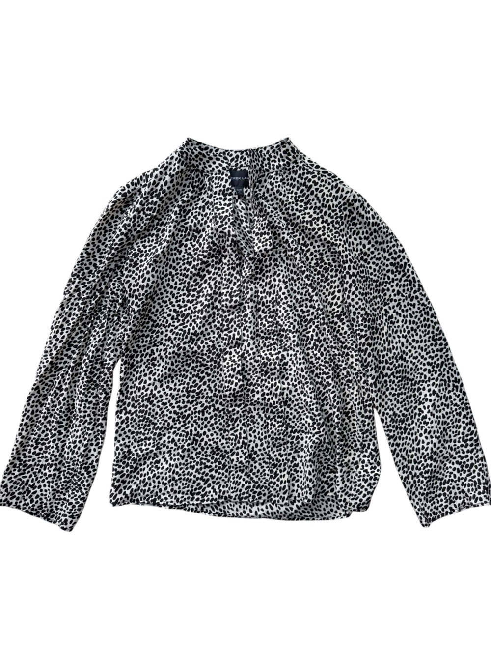 Derek Lam Silk Animal Print Blouse Size 2 Italian Silk Long Sleeve Top